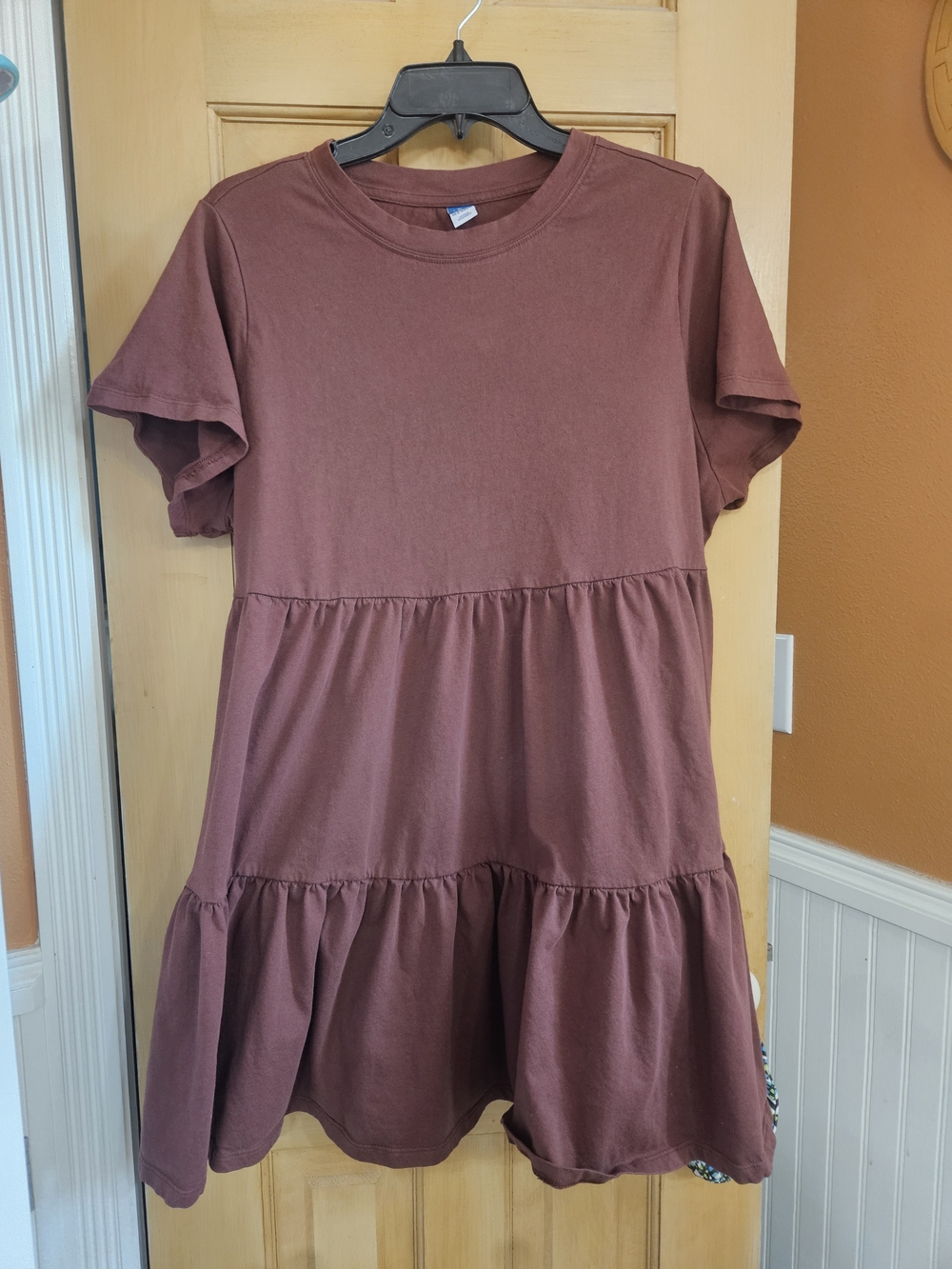 Old Navy Women's Tiered Short Sleeve Dress - Chocolate